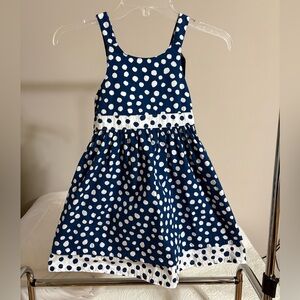 Gymboree Navy and White Polka Dot Sundress with Contrast Bands